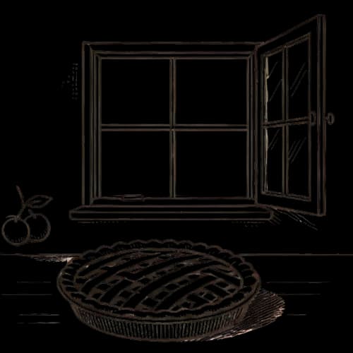 Disegno di una crostata alla finestra